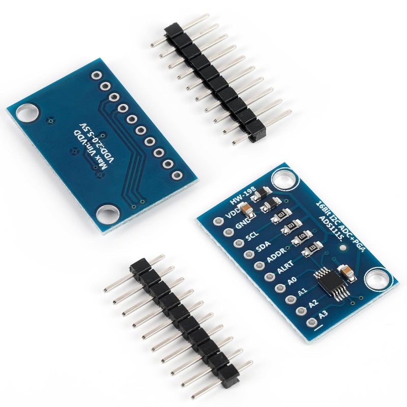 Qoroos 3 PCS ADS1115 16 Bit 16 Byte 4 Channel I2C IIC Analog-to-Digital ADC Converter with Programmable Gain Amplifier High Precision ADC Converter Development Board for Arduino Raspberry Pi - Image 2